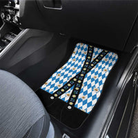 Bavaria Traditional Lederhosen Costume Car Mats Bavaria Emblem - Blue Plaid Pattern with Edelweiss Flowers