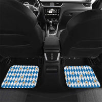 Bavaria Traditional Lederhosen Costume Car Mats Bavaria Emblem - Blue Plaid Pattern with Edelweiss Flowers