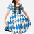 Bavaria Traditional Lederhosen Costume Family Matching Summer Maxi Dress and Hawaiian Shirt Bavaria Emblem - Blue Plaid Pattern with Edelweiss Flowers - Wonder Print Shop