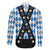 Bavaria Traditional Lederhosen Costume Family Matching Summer Maxi Dress and Hawaiian Shirt Bavaria Emblem - Blue Plaid Pattern with Edelweiss Flowers - Wonder Print Shop