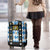 Bavaria Traditional Lederhosen Costume Luggage Cover Bavaria Emblem - Blue Plaid Pattern with Edelweiss Flowers - Wonder Print Shop