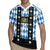 Bavaria Traditional Lederhosen Costume Rugby Jersey Bavaria Emblem - Blue Plaid Pattern with Edelweiss Flowers - Wonder Print Shop