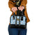 Bavaria Traditional Lederhosen Costume Shoulder Handbag Bavaria Emblem - Blue Plaid Pattern with Edelweiss Flowers - Wonder Print Shop