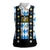 Bavaria Traditional Lederhosen Costume Women Sleeveless Polo Shirt Bavaria Emblem - Blue Plaid Pattern with Edelweiss Flowers - Wonder Print Shop