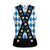 Bavaria Traditional Lederhosen Costume Women Sleeveless Polo Shirt Bavaria Emblem - Blue Plaid Pattern with Edelweiss Flowers - Wonder Print Shop
