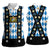 Bavaria Traditional Lederhosen Costume Women Sleeveless Polo Shirt Bavaria Emblem - Blue Plaid Pattern with Edelweiss Flowers - Wonder Print Shop