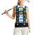 Bavaria Traditional Lederhosen Costume Women Sleeveless Polo Shirt Bavaria Emblem - Blue Plaid Pattern with Edelweiss Flowers - Wonder Print Shop