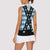 Bavaria Traditional Lederhosen Costume Women Sleeveless Polo Shirt Bavaria Emblem - Blue Plaid Pattern with Edelweiss Flowers - Wonder Print Shop