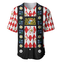 Bavaria Traditional Lederhosen Costume Baseball Jersey Bavaria Emblem -  Red Plaid Pattern with Edelweiss Flowers