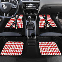 Bavaria Traditional Lederhosen Costume Car Mats Bavaria Emblem -  Red Plaid Pattern with Edelweiss Flowers