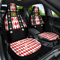 Bavaria Traditional Lederhosen Costume Car Seat Cover Bavaria Emblem -  Red Plaid Pattern with Edelweiss Flowers