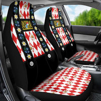 Bavaria Traditional Lederhosen Costume Car Seat Cover Bavaria Emblem -  Red Plaid Pattern with Edelweiss Flowers