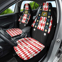 Bavaria Traditional Lederhosen Costume Car Seat Cover Bavaria Emblem -  Red Plaid Pattern with Edelweiss Flowers