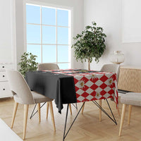 Bavaria Traditional Lederhosen Costume Tablecloth Bavaria Emblem -  Red Plaid Pattern with Edelweiss Flowers - Wonder Print Shop