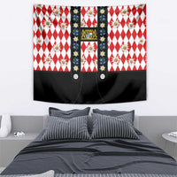Bavaria Traditional Lederhosen Costume Tapestry Bavaria Emblem -  Red Plaid Pattern with Edelweiss Flowers - Wonder Print Shop