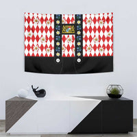 Bavaria Traditional Lederhosen Costume Tapestry Bavaria Emblem -  Red Plaid Pattern with Edelweiss Flowers - Wonder Print Shop
