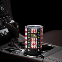 Traditional Bavarian Costume - Lederhosen Tumbler Cup Bavaria Emblem -  Red Plaid Pattern with Edelweiss Flowers - Wonder Print Shop