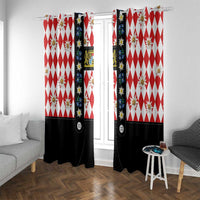 Bavaria Traditional Lederhosen Costume Window Curtain Bavaria Emblem -  Red Plaid Pattern with Edelweiss Flowers - Wonder Print Shop