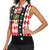 Bavaria Traditional Lederhosen Costume Women Sleeveless Polo Shirt Bavaria Emblem -  Red Plaid Pattern with Edelweiss Flowers - Wonder Print Shop