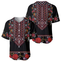 Traditional Romanian Costume - Costum Popular Baseball Jersey Traditional Romanian Motif and Folk Floral Embroidery Style