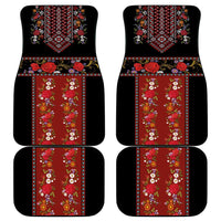 Traditional Romanian Costume - Costum Popular Car Mats Traditional Romanian Motif and Folk Floral Embroidery Style