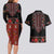 Traditional Romanian Costume - Costum Popular Couples Matching Long Sleeve Bodycon Dress and Hawaiian Shirt Traditional Romanian Motif and Folk Floral Embroidery Style