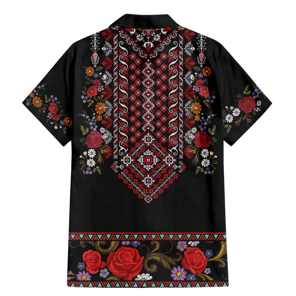 Traditional Romanian Costume - Costum Popular Family Matching Mermaid Dress and Hawaiian Shirt Traditional Romanian Motif and Folk Floral Embroidery Style - Wonder Print Shop