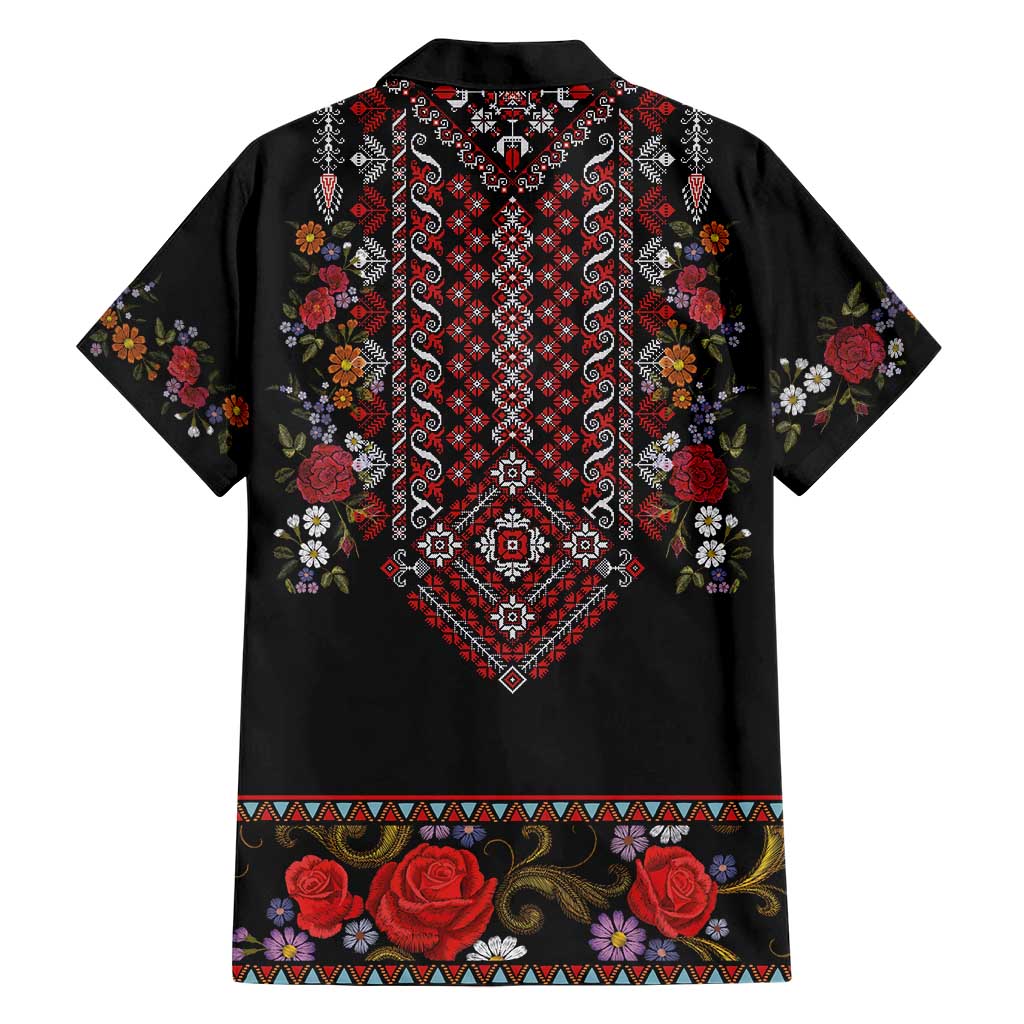 Traditional Romanian Costume - Costum Popular Hawaiian Shirt Traditional Romanian Motif and Folk Floral Embroidery Style - Wonder Print Shop