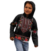 Traditional Romanian Costume - Costum Popular Kid Hoodie Traditional Romanian Motif and Folk Floral Embroidery Style - Wonder Print Shop