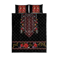Traditional Romanian Costume - Costum Popular Quilt Bed Set Traditional Romanian Motif and Folk Floral Embroidery Style - Wonder Print Shop