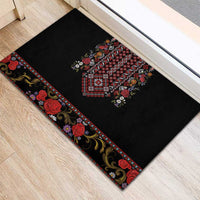 Traditional Romanian Costume - Costum Popular Rubber Doormat Traditional Romanian Motif and Folk Floral Embroidery Style - Wonder Print Shop