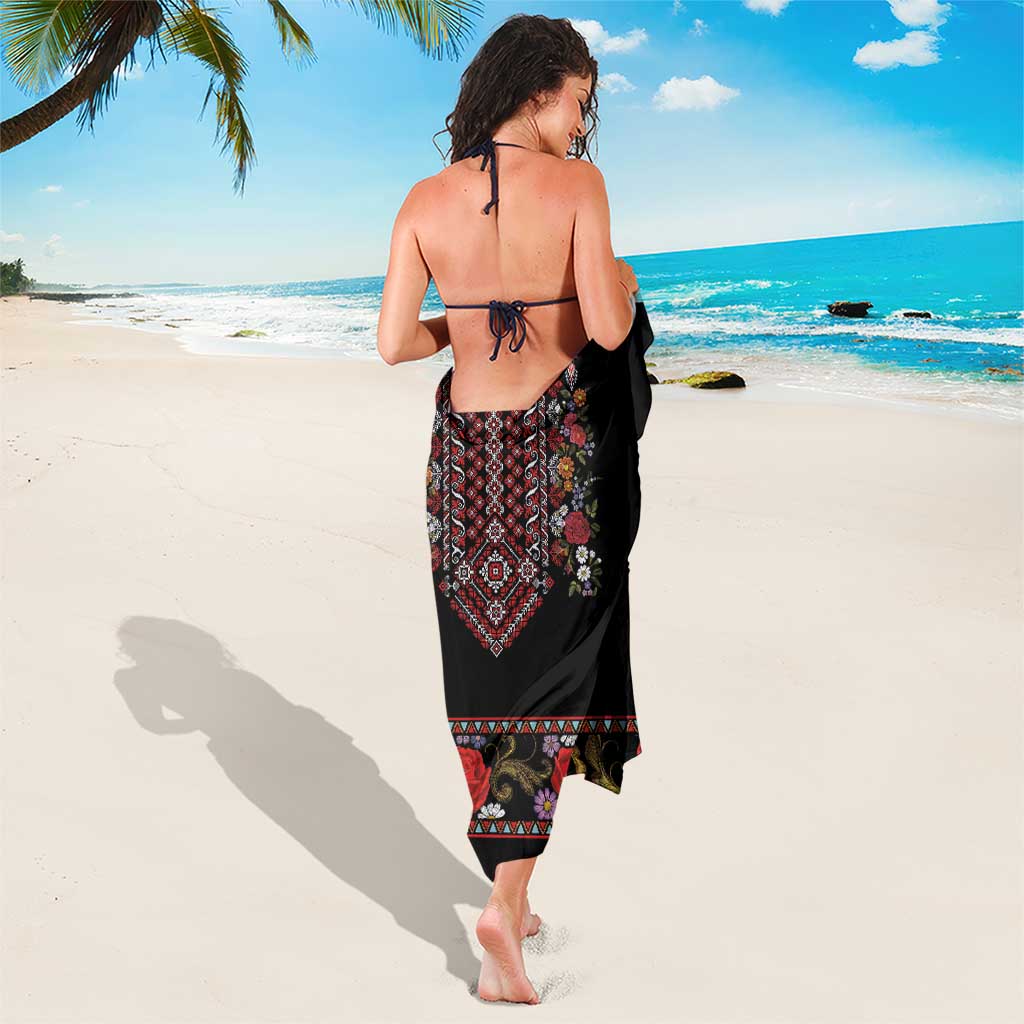 Traditional Romanian Costume - Costum Popular Sarong Traditional Romanian Motif and Folk Floral Embroidery Style - Wonder Print Shop