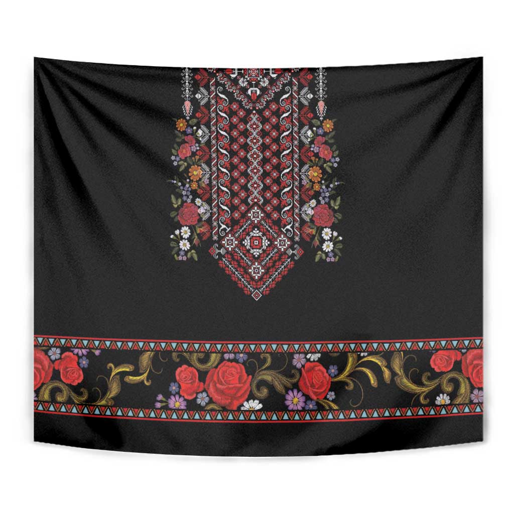 Traditional Romanian Costume - Costum Popular Tapestry Traditional Romanian Motif and Folk Floral Embroidery Style - Wonder Print Shop
