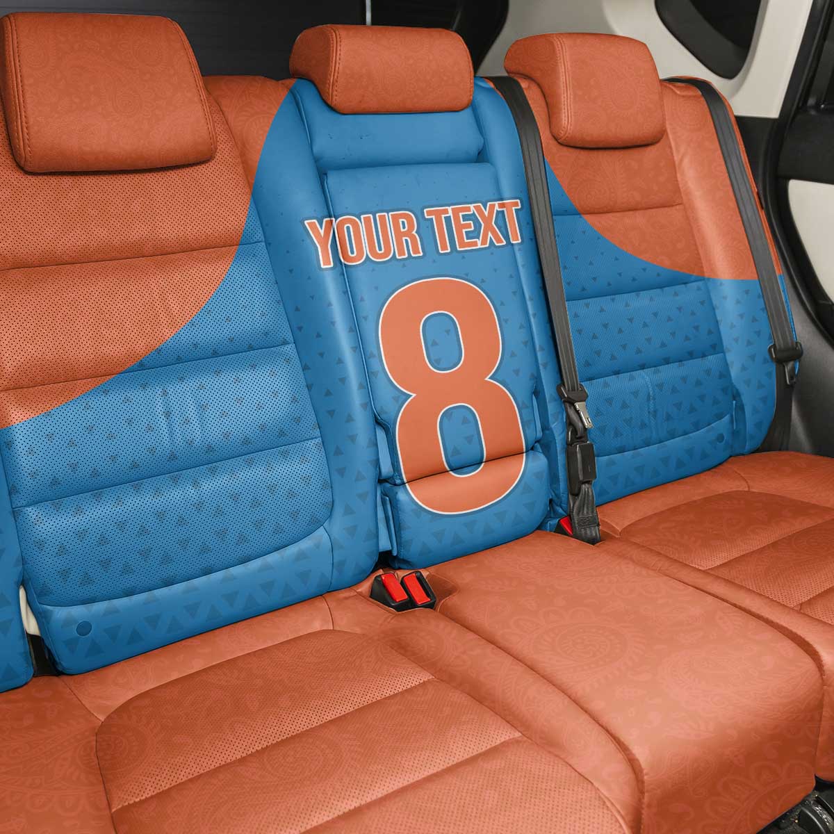 Custom India Cricket Mix Paisley Pattern Back Car Seat Cover - Wonder Print Shop