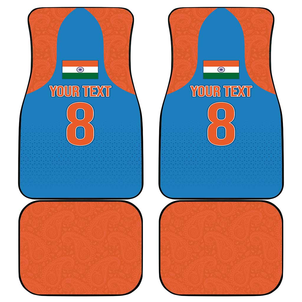 Custom India Cricket Mix Paisley Pattern Car Mats - Wonder Print Shop