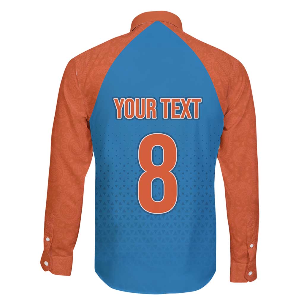 Custom India Cricket Mix Paisley Pattern Family Matching Long Sleeve Bodycon Dress and Hawaiian Shirt - Wonder Print Shop