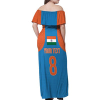 Custom India Cricket Mix Paisley Pattern Family Matching Off Shoulder Maxi Dress and Hawaiian Shirt - Wonder Print Shop