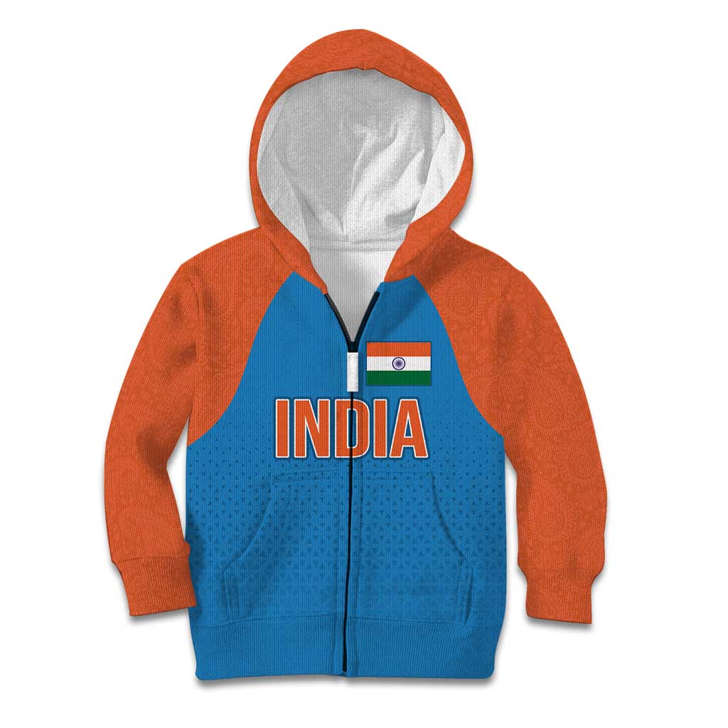 Custom India Cricket Mix Paisley Pattern Kid Hoodie - Wonder Print Shop