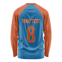 Custom India Cricket Mix Paisley Pattern Long Sleeve Shirt - Wonder Print Shop