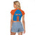 Custom India Cricket Mix Paisley Pattern Raglan Cropped T Shirt - Wonder Print Shop