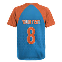 Custom India Cricket Mix Paisley Pattern Rugby Jersey - Wonder Print Shop