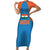 Custom India Cricket Mix Paisley Pattern Short Sleeve Bodycon Dress - Wonder Print Shop