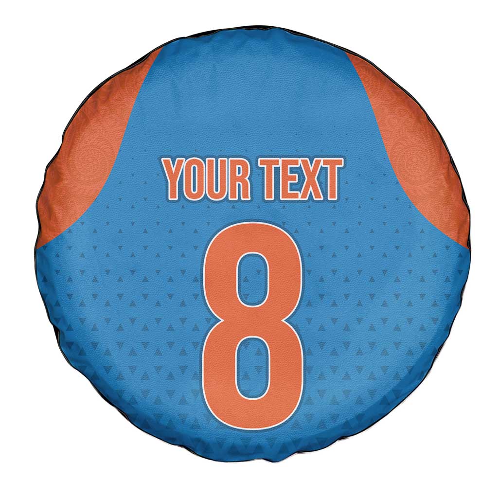 Custom India Cricket Mix Paisley Pattern Spare Tire Cover - Wonder Print Shop