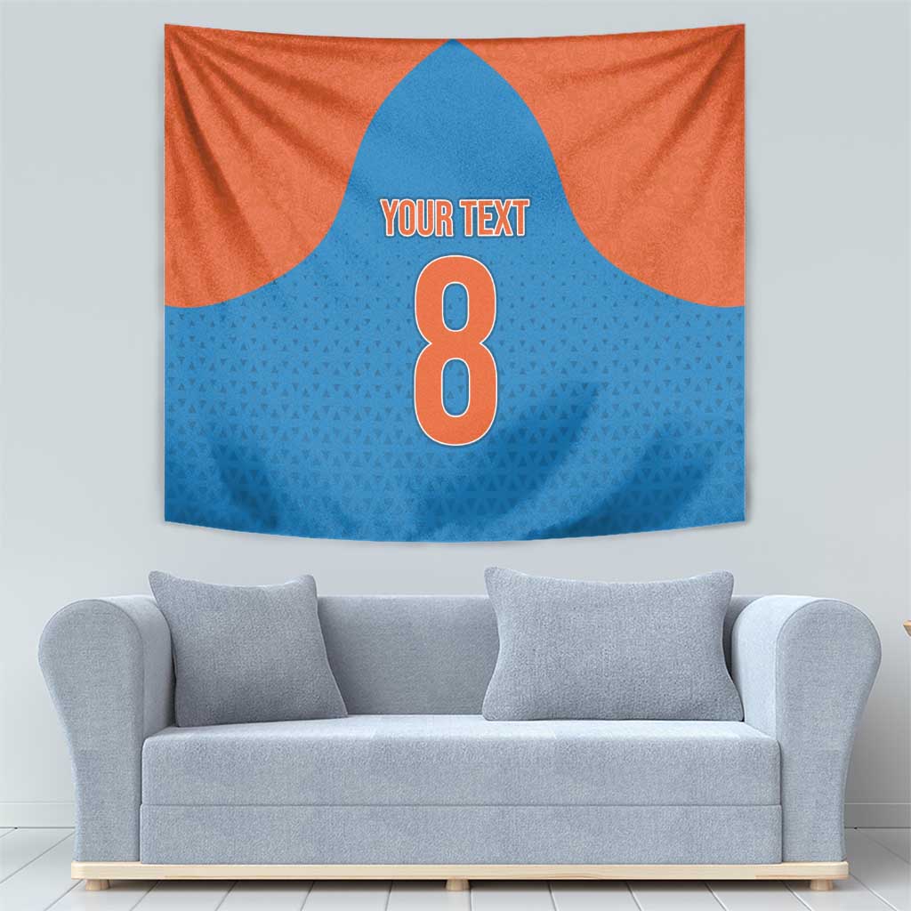 Custom India Cricket Mix Paisley Pattern Tapestry - Wonder Print Shop