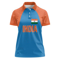 Custom India Cricket Mix Paisley Pattern Women Polo Shirt - Wonder Print Shop