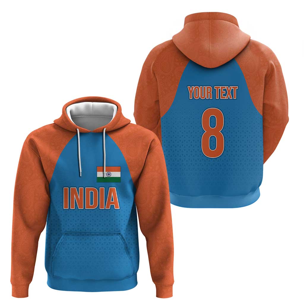 Custom India Cricket Mix Paisley Pattern Zip Hoodie - Wonder Print Shop