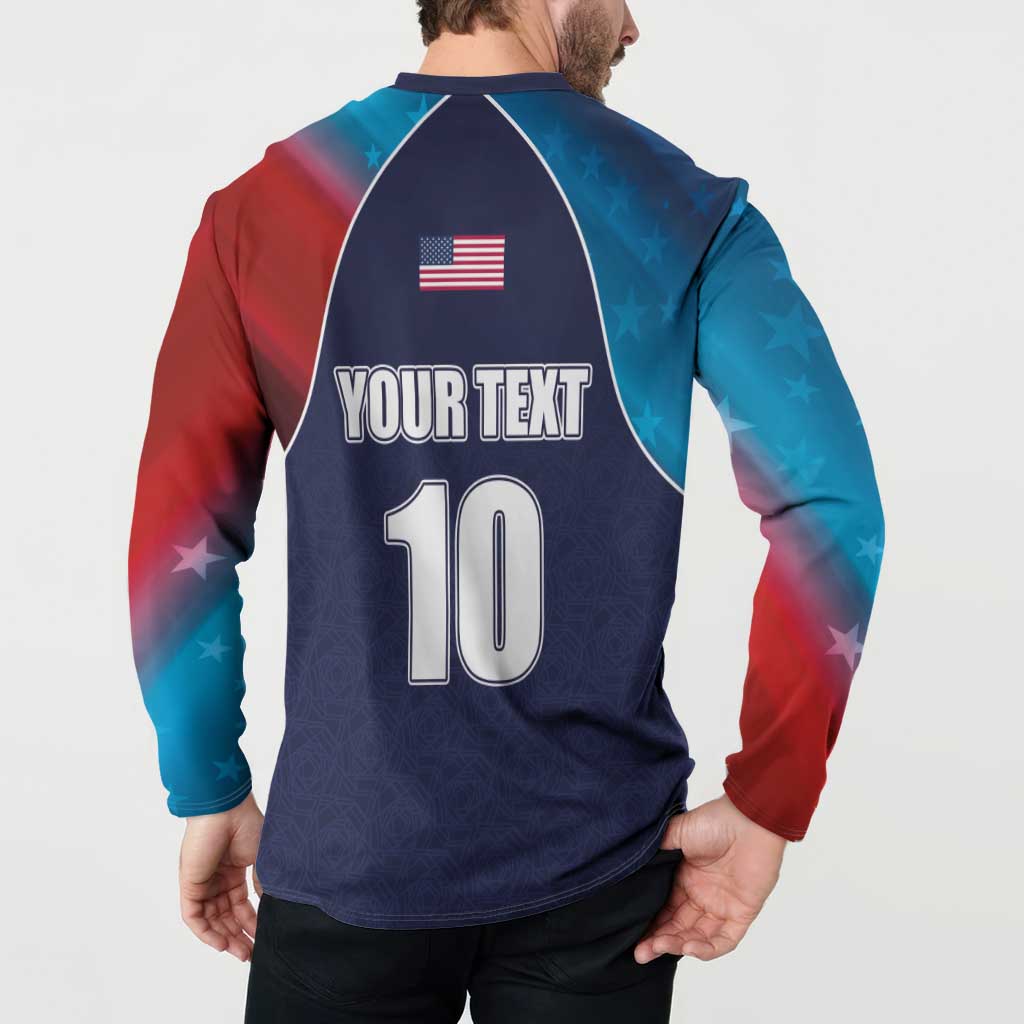 Custom USA Cricket Button Sweatshirt With Flag Style - Wonder Print Shop