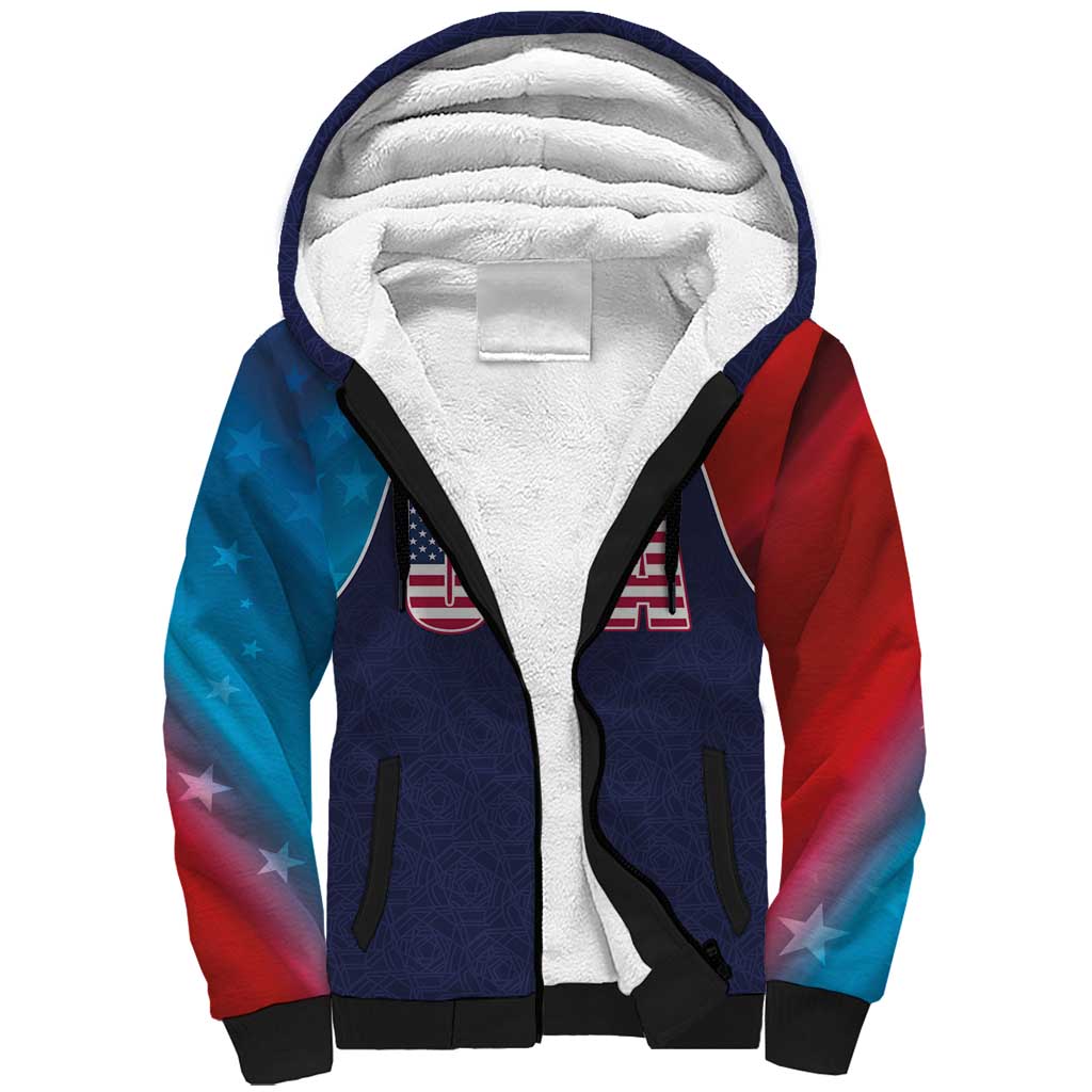 Custom USA Cricket Sherpa Hoodie With Flag Style - Wonder Print Shop