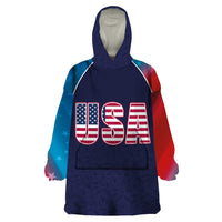 Custom USA Cricket Wearable Blanket Hoodie With Flag Style - Wonder Print Shop