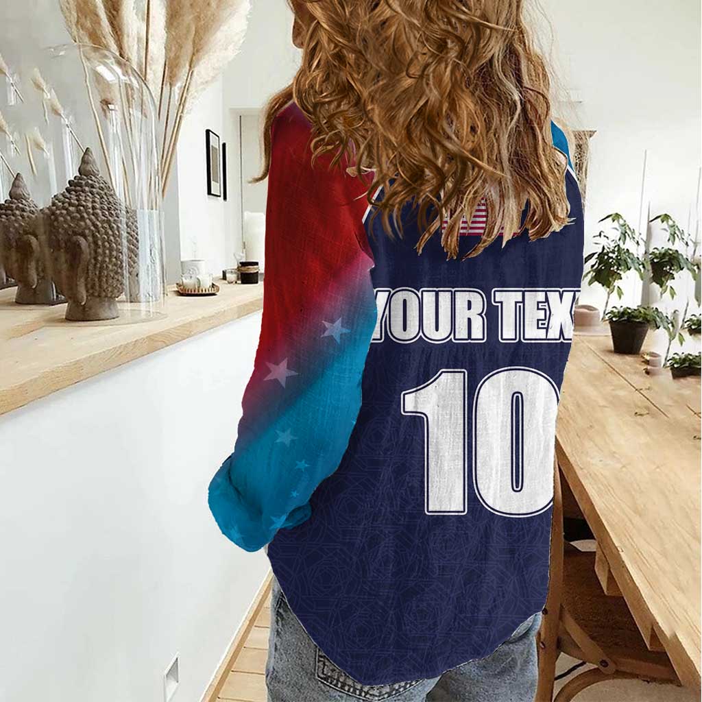 Custom USA Cricket Women Casual Shirt With Flag Style - Wonder Print Shop